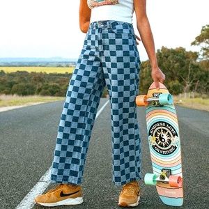 Ghanda Cameron Jeans in Denim Checkerboard 8